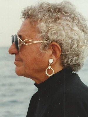 Barbara Yates in front of the Ocean