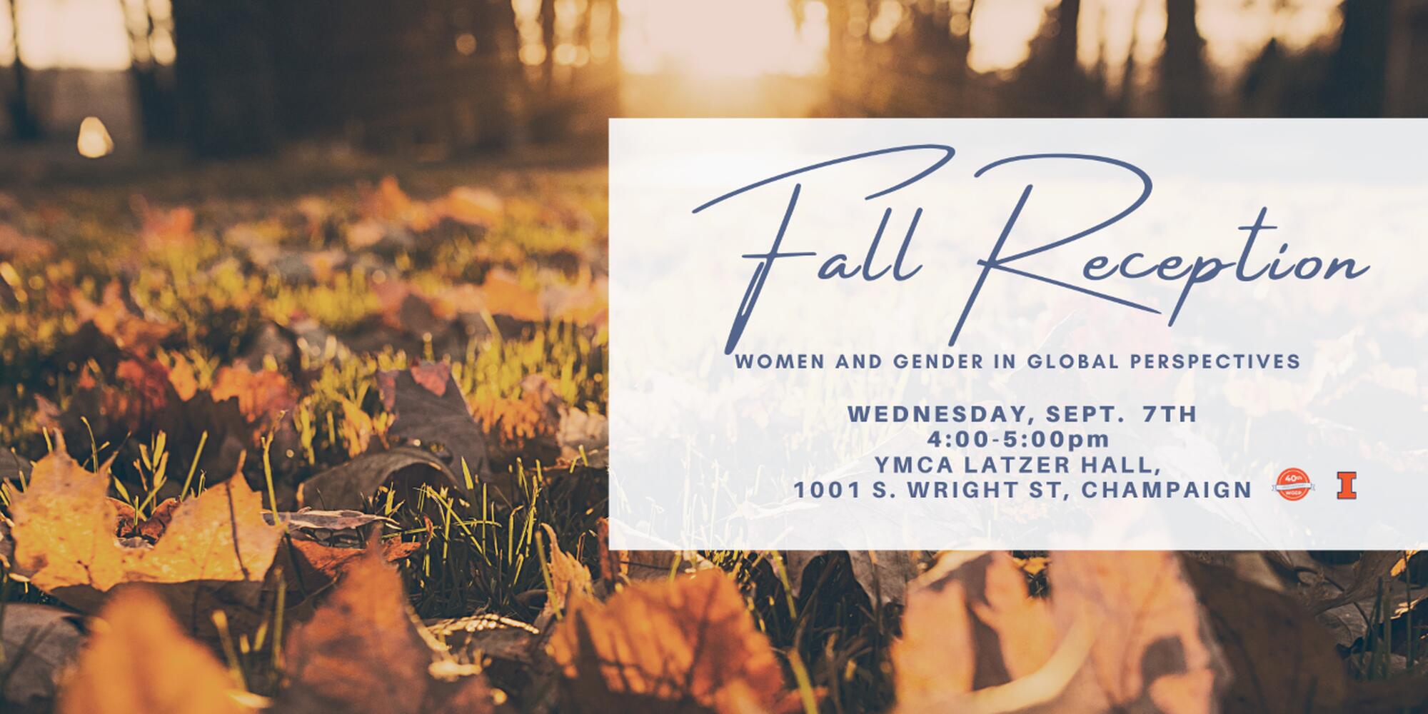 Fall Reception event poster with details