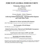 2009 Global food security forum