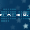 Event poster for panel on President Biden's first 100 days