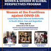 Event poster for panel on women at the frontlines against covid-19